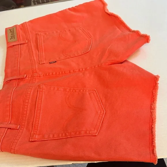 Levi's Vibrant Orange Jean Shorts - Picture 2 of 4